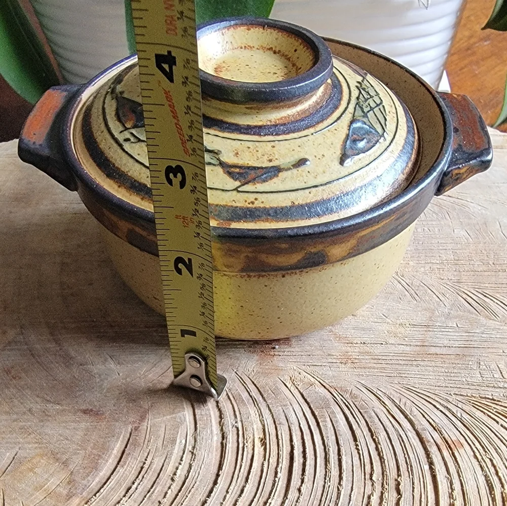 Artisan Ceramic Mini Casserole Dish - Tan and Brown - Picture 6 of 7